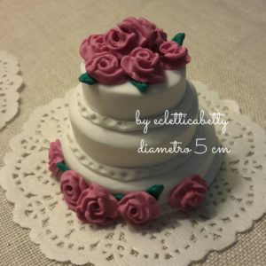 Wedding cake con rose 5 cm