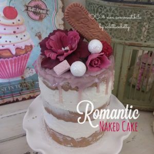 Romantic naked cake