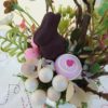 Lattiera decorata fiori e coniglietto