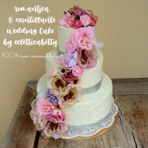 Wedding cake burro con fiori sfumati