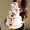 Wedding cake burro con fiori sfumati