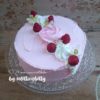 Torta rosa con meringhe e fragoline 14 cm