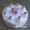 Torta con rose Shabby glassa bianca 20 cm