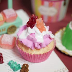 Cupcake rosa glassa e orsetti